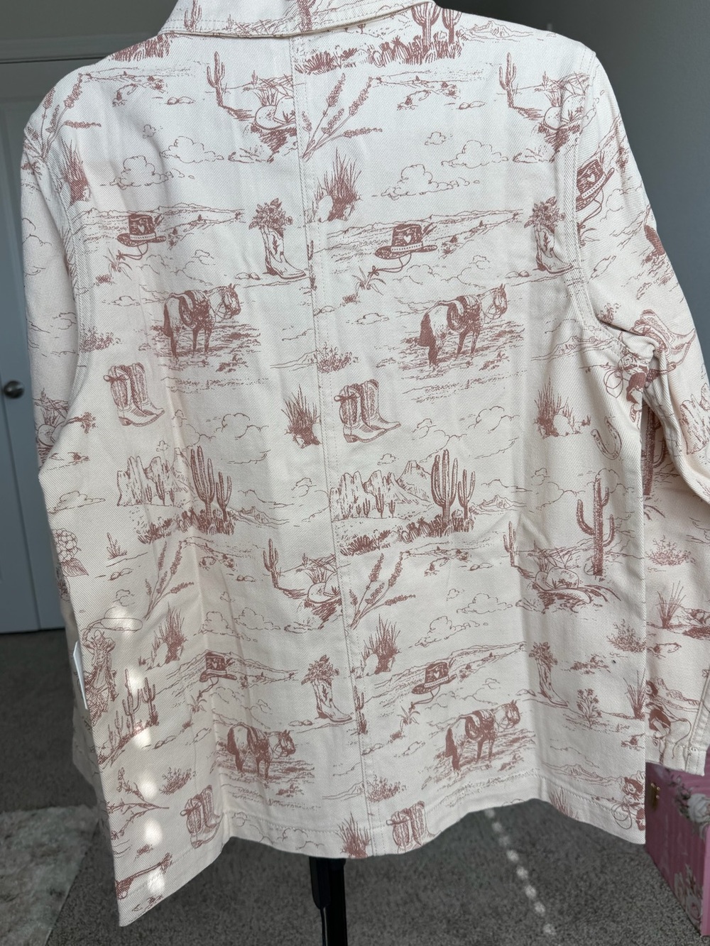 Altar'd State Beige Scenic-Print Button Jacket - Picture 6 of 10